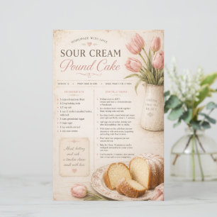 Recette de Gâteau Pound au Crème Aigre, Tulipes Ro