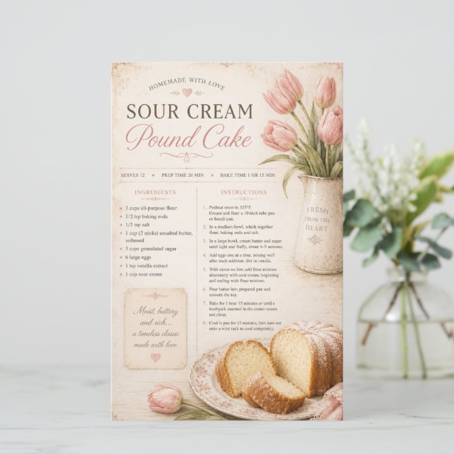 Recette de Gâteau Pound au Crème Aigre, Tulipes Ro (Debout devant)