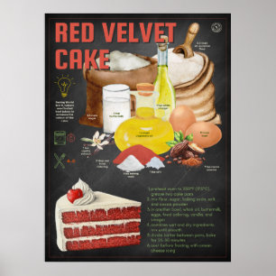 Recette de gâteau Velvet rouge Tableau noir Cuisin