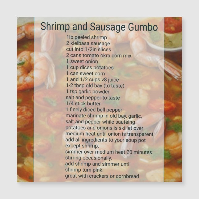 Recette de gumbo crevettes et saucisses facile (Devant)