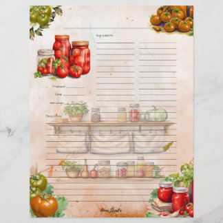 Recette de la page complète de collage de tomates