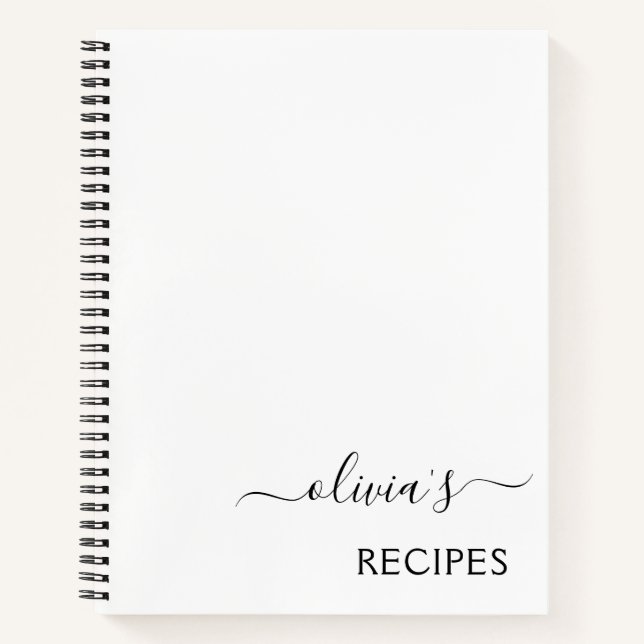 Recette de livre de cuisine Noir Blanc Monogramme (Devant)