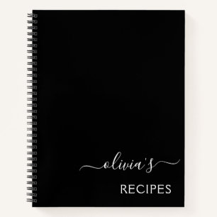 Recette de livre de cuisine Noir Blanc Monogramme