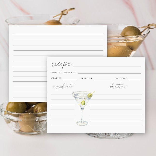 recette de martini dry aquarelle pour la mariée (Créateur téléchargé)