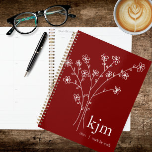 Recette de monogramme rouge et blanc minimaliste
