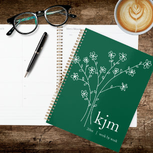 Recette de monogramme vert et blanc minimaliste