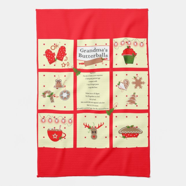Recette de Noël Serviette de cuisine (Vertical)