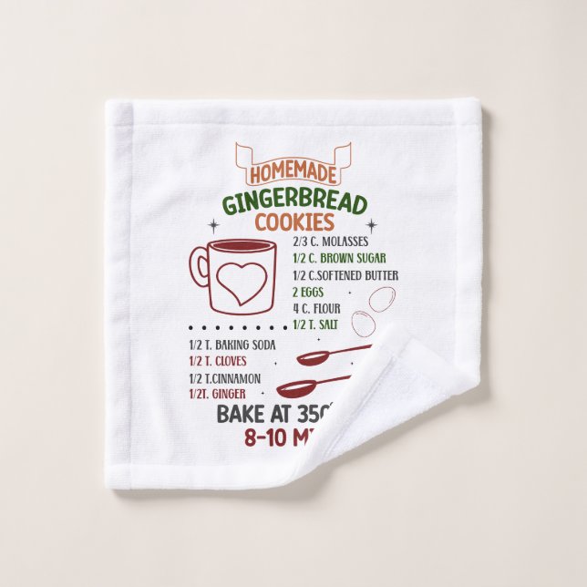 Recette de pain d'épices de Noël (Gant de toilette)