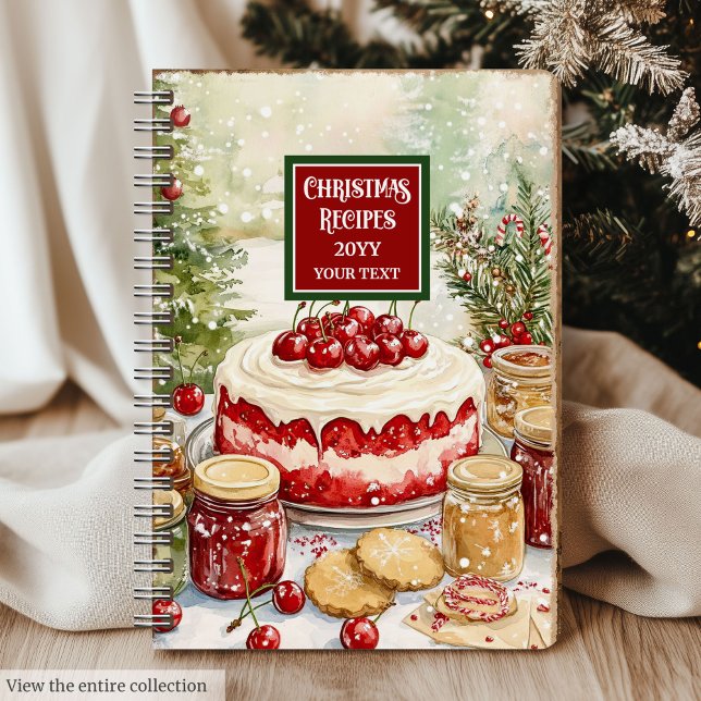 Recette de vacances classique carnet cadeau person (Classic holiday recipe notebook personalized gift)