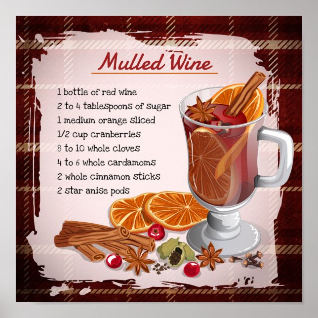 Recette de vin chaud au tartan rustique Décoration (Devant)