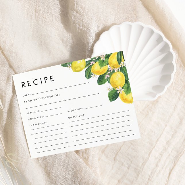 Recette Fête des mariées citron aquarelle (Watercolor Lemon Bridal Shower Recipe)