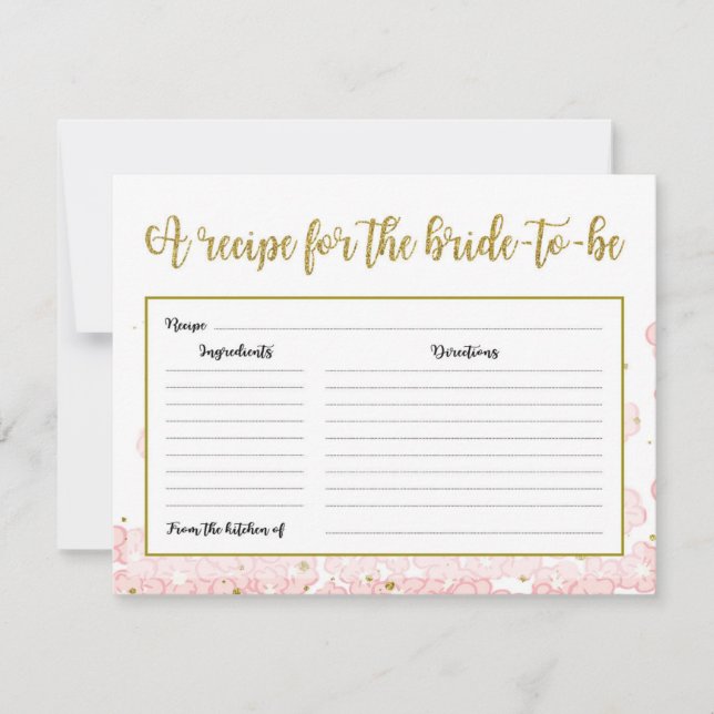 Recette Fête des mariées | Floral rose et or (Devant)