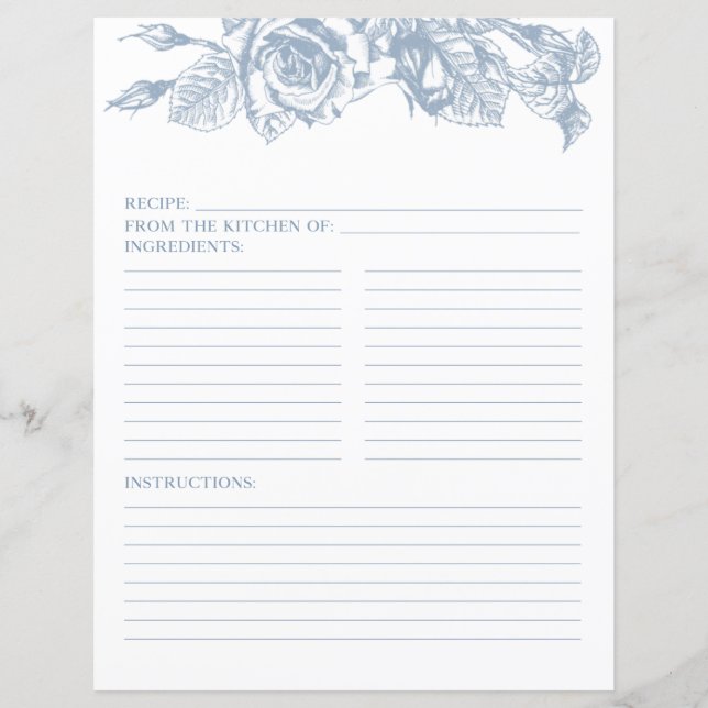 Recette florale bleu poussiéreux (Devant)