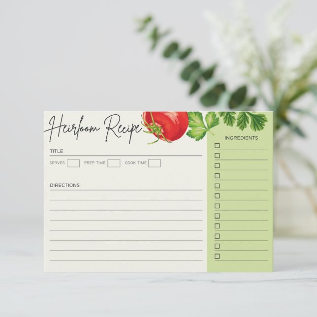 Recette Heirloom (Debout devant)