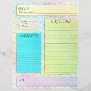 Recette Livre de recettes Insérer Pretty Pastel