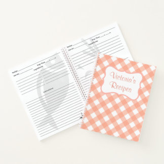 Recette personnalisée rose Carnet livre de cuisine