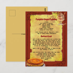 RECETTE POUR CITROUILLE DE VACANCES   Carte postal