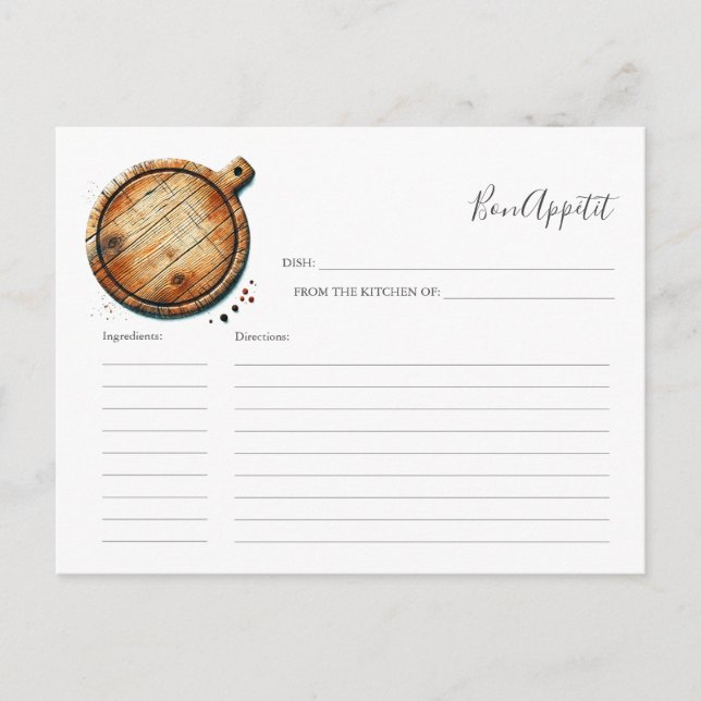 Recette pour la carte de la mariée Carte de découp (Devant)