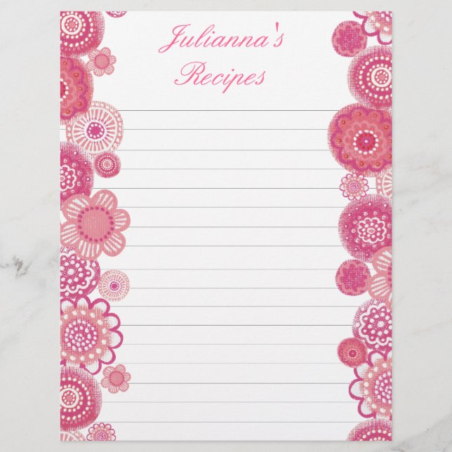 Recette Pretty in Pink Insérer des pages de lettre (Devant)