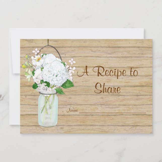 Recette rustique pays Mason Jar Blue Hydrangea (Devant)