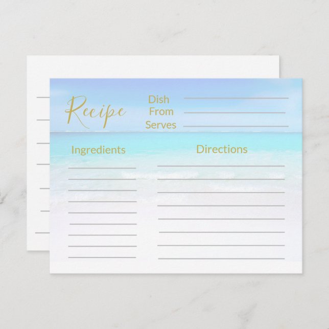 Recette Scène de la plage océan Bleu marine  (Devant / Derrière)