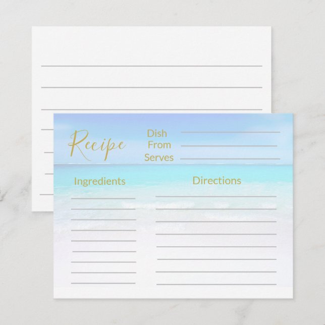 Recette scène de plage océan bleu marine  (Devant / Derrière)