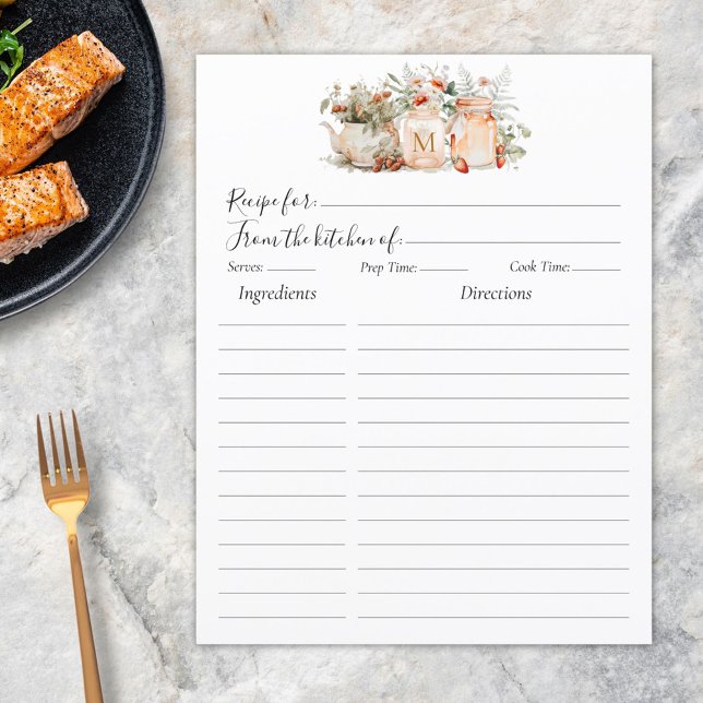 Recette végétale de la forêt monogramme Insertion (In situ)