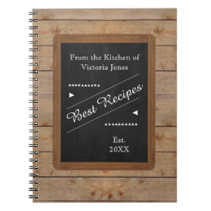 Recettes Carnet avec votre nom sur le tableau de b