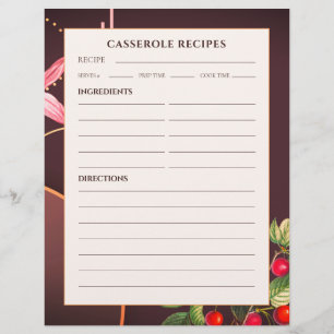 Recettes casseroles Cerises botaniques de Bourgo