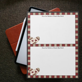 Recettes de chèque pays 2 Bloc-notes haut