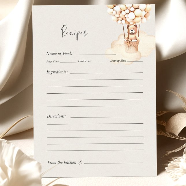 Recettes de jeu Baby shower d'ours (Créateur téléchargé)