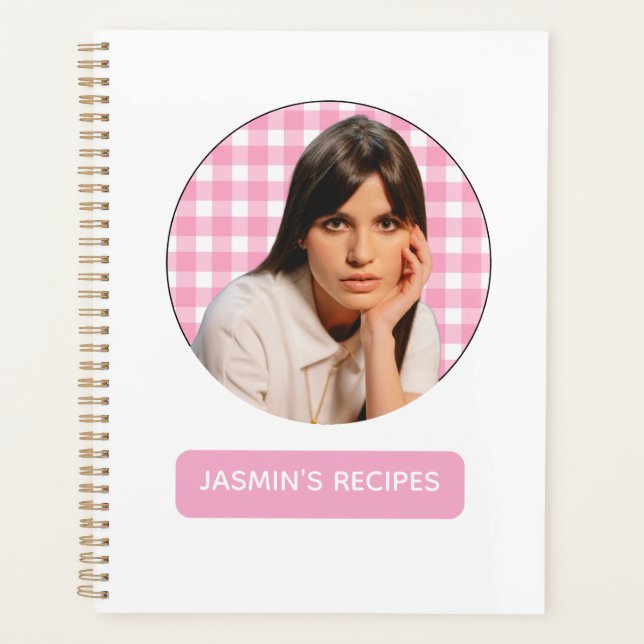 Recettes | Motif Gingham rose et blanc  (Devant)