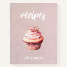 Recettes Parties scintillant rose Cupcake Carnet p