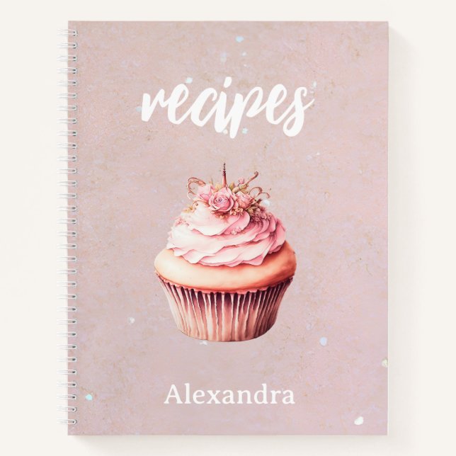 Recettes Parties scintillant rose Cupcake Carnet p (Devant)
