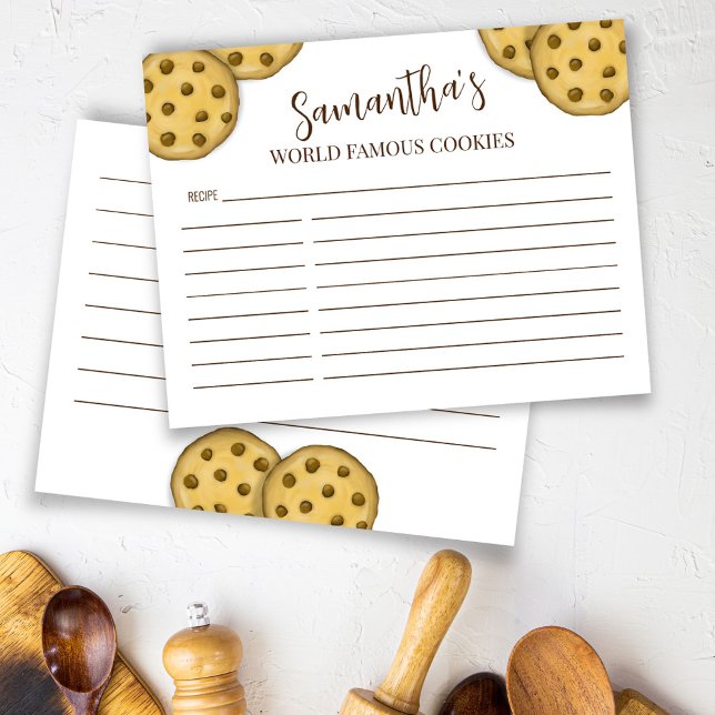 Recettes personnalisées Chocolat Chip Cuisine bisc (4.25"x 5.5" card printed with vibrant colors. on High quality cardstock. )