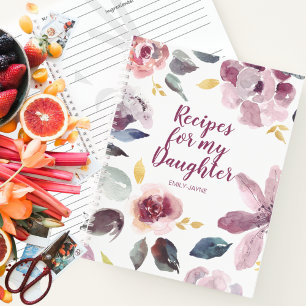 Recettes pour mon fille Livre de recettes floral