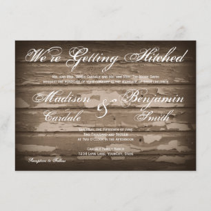 Recevoir les invitations en bois rustiques