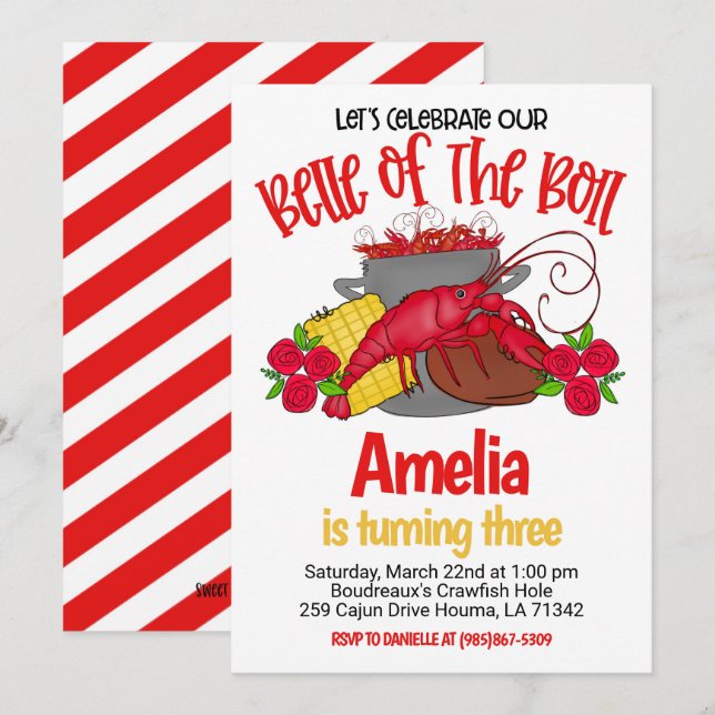 Réchauffe-poisson Invitation à l'anniversaire (Devant / Derrière)