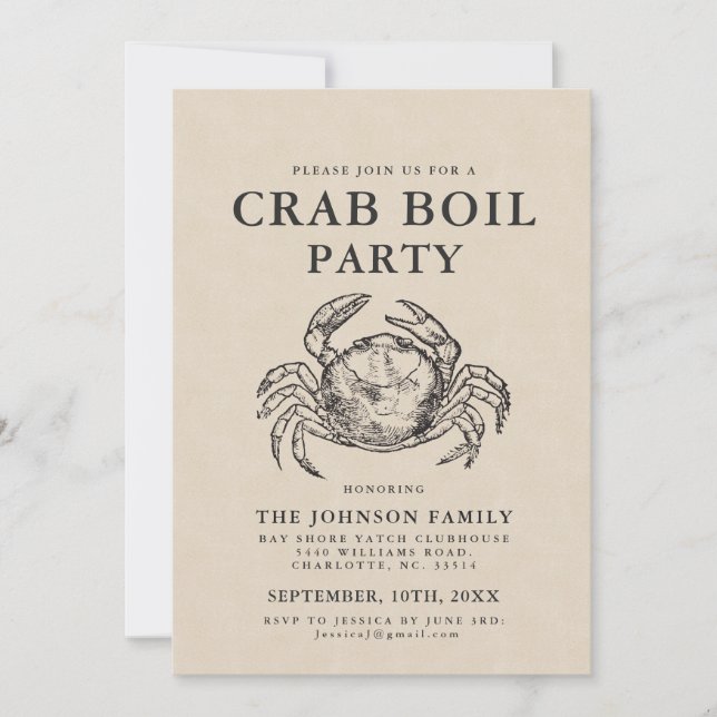 Réchauffer le crabe au minimum Invitation de crabe (Devant)