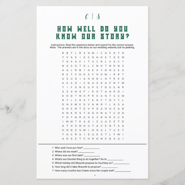 Recherche de mot de jeu mariage v1 (Devant)