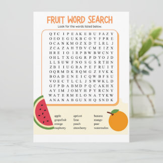 Recherche de mots de fruits