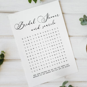 Recherche de mots de jeu de douche de mariée moder