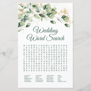 Recherche de mots de mariage au eucalyptus Jeu de 