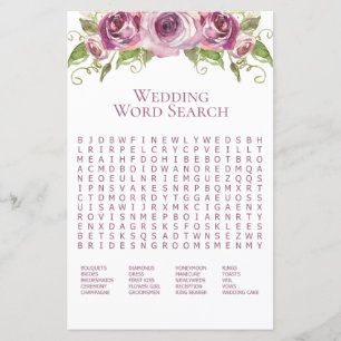 Recherche de mots de mariage aux roses lavande