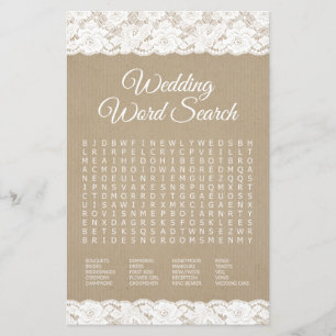 Recherche de mots de mariage dentelle rustique Jeu