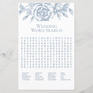 Recherche de mots de mariage floral élégant bleu p