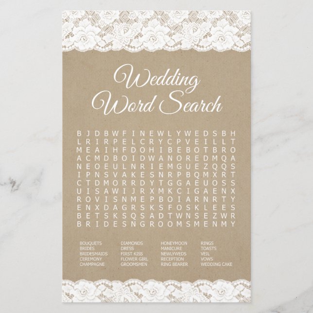 Recherche de mots de mariage Jeu de douche en dent (Devant)