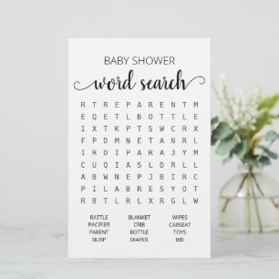 Recherche de mots Jeu Baby shower partie jeu