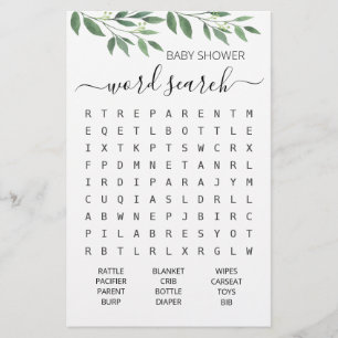 Recherche de mots Jeu Baby shower partie jeu