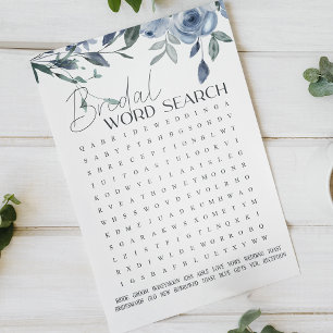 Recherche de mots jeu de Baby Shower Fleurs Bleu P